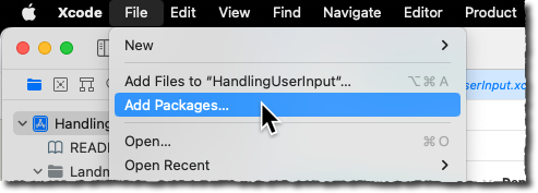 xcode add packages